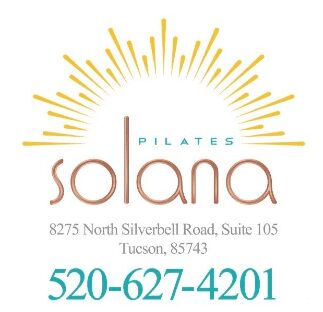 A logo for pilates solana in tucson, arizona.